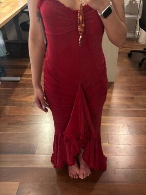 Red Sexy Women's Valentine's Day Spaghetti Strap Dress